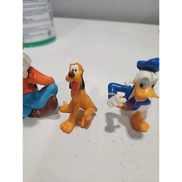 Disney Mickey Mouse 5 Figures Cake Toppers Mickey Pluto Donald Goofy - Picture 4 of 6